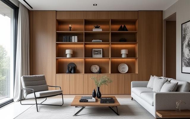 Elegant, skreddersydd trekabinett i et moderne hjem